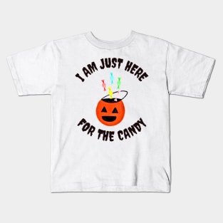 I Am Just Here For the Candy, Funny Halloween, Funny Gift (Pastel Orange) Kids T-Shirt